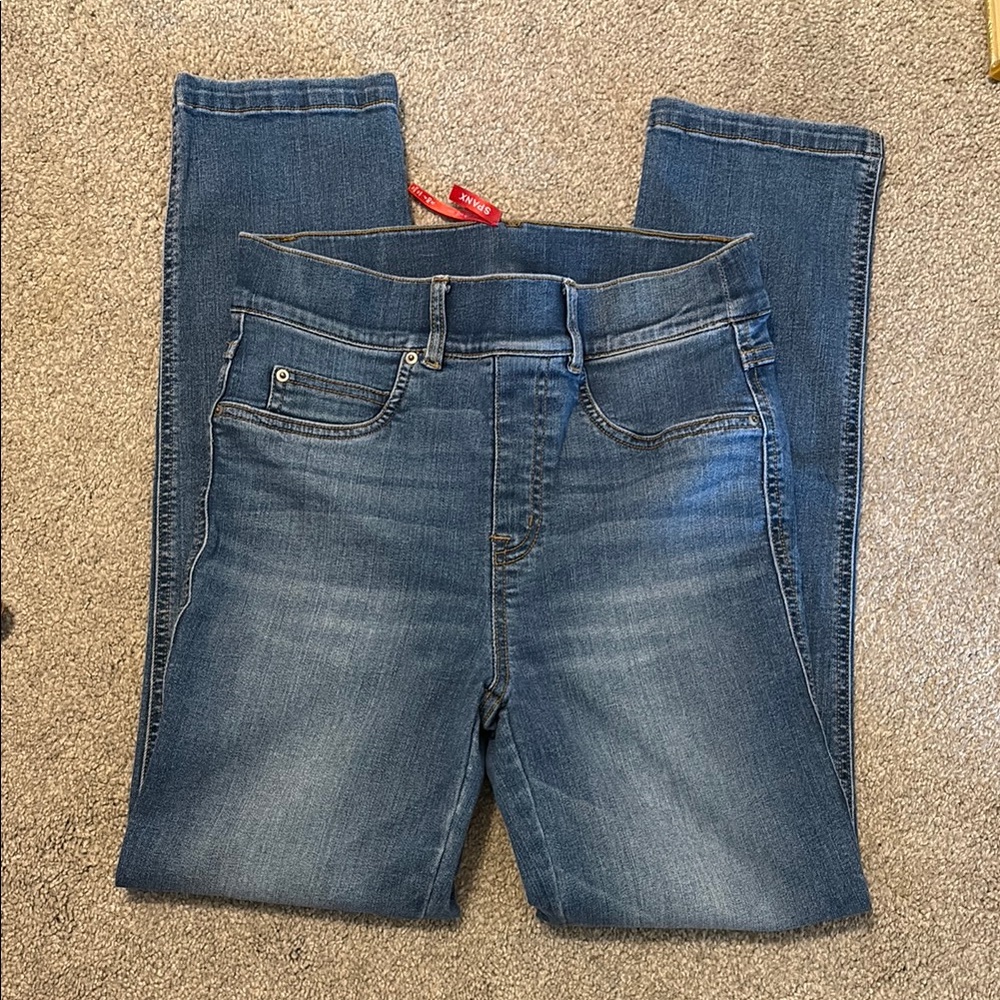 Spanx High Rise Medium Wash Jeggings